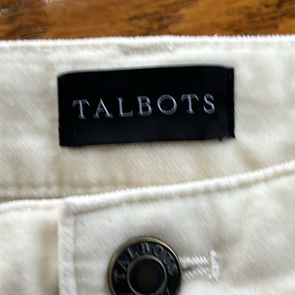 Talbots Velveteen Staight Leg Pant,cream color velvet feel fabric.Size 16 Petite - Picture 2 of 11